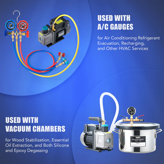 3.5cfm Vacuum Pump, 1 Stage HVAC Vacuum Pump for R12 R22 R134a R410a Systems